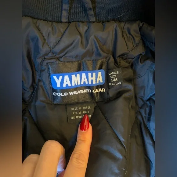Vintage 90's Yamaha Racing Women's Snowmobile Winter Puffer Jacket S - Picture 15 of 16